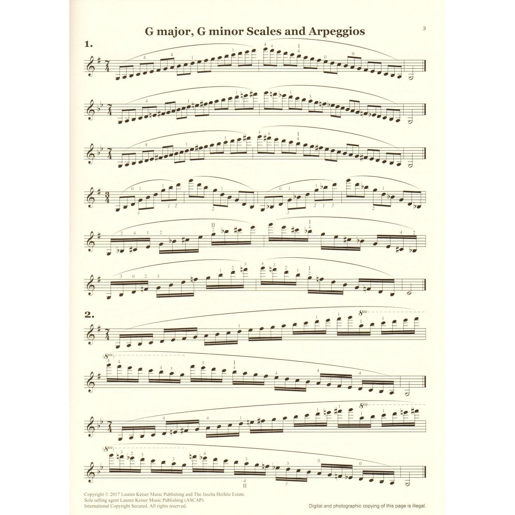 Granat - The Heifetz Scale Book for Violin