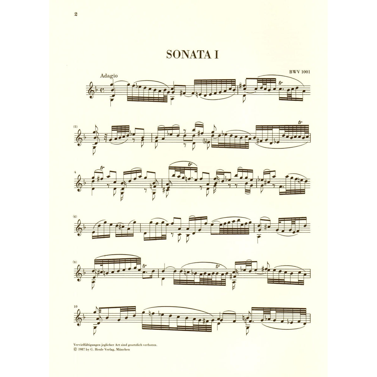 Bach, JS - 6 Sonatas and Partitas, BWV 1001-1006 - Solo Violin - edited by Klaus Rönnau and Wolfgang Schneiderhan - G Henle Verlag URTEXT