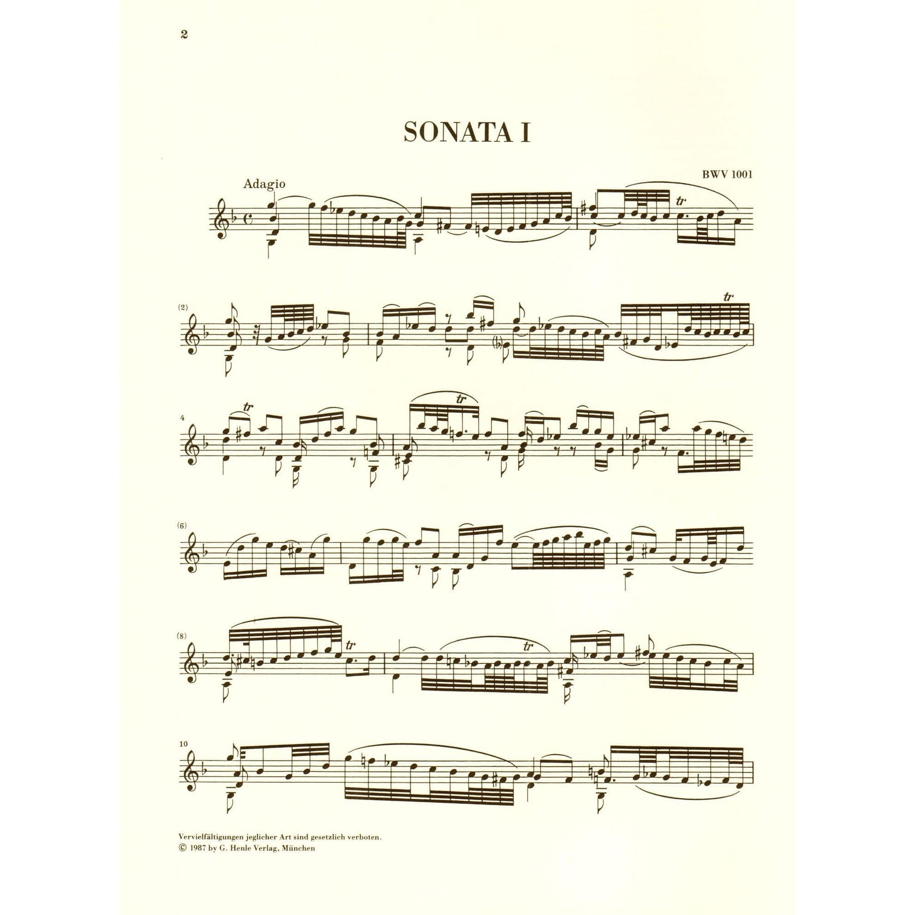 Bach, JS - 6 Sonatas and Partitas, BWV 1001-1006 - Solo Violin - edited by Klaus Rönnau and Wolfgang Schneiderhan - G Henle Verlag URTEXT