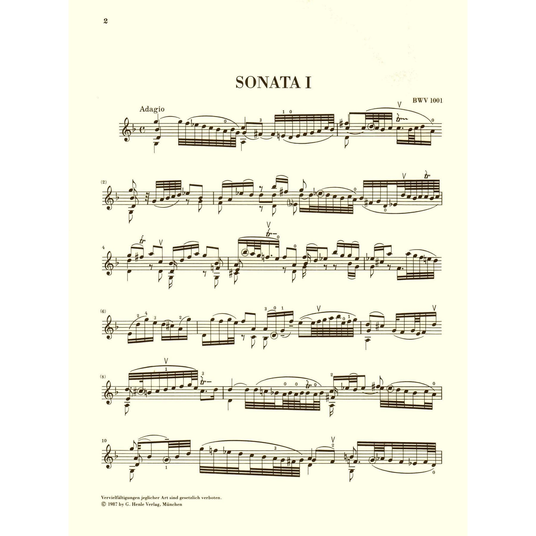 Bach, JS - 6 Sonatas and Partitas, BWV 1001-1006 - Solo Violin - edited by Klaus Rönnau and Wolfgang Schneiderhan - G Henle Verlag URTEXT