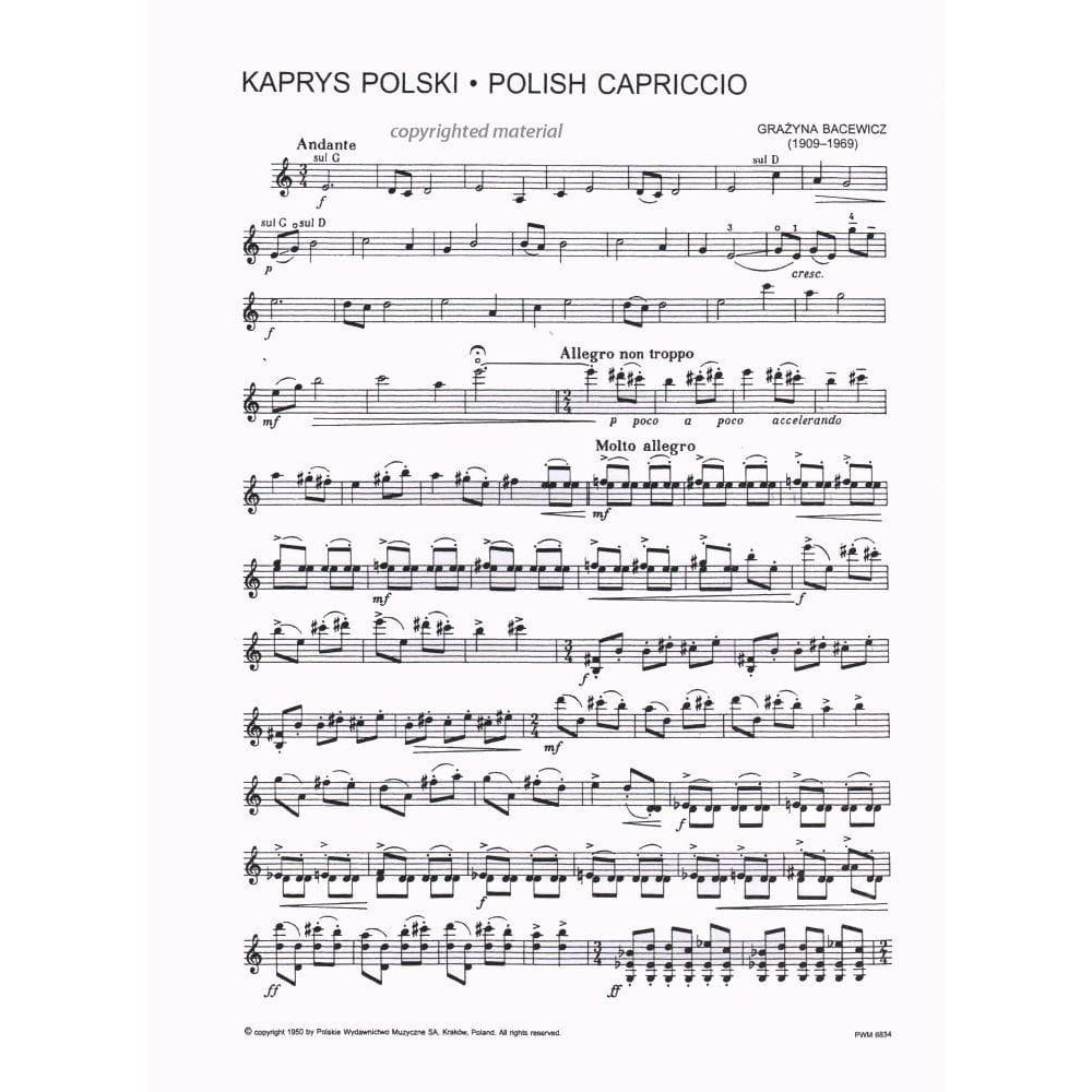 Bacewicz, Grazyna - Polish Caprice for Violin -  PWM Edition