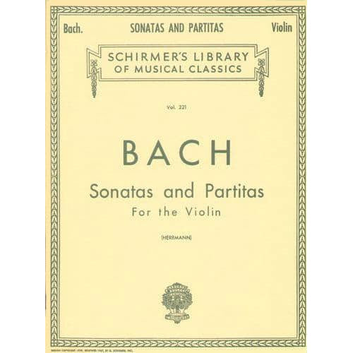 Bach, JS - 6 Sonatas and Partitas, BWV 1001-1006 - Solo Violin - edited by Eduard Herrmann - G Schirmer Edition