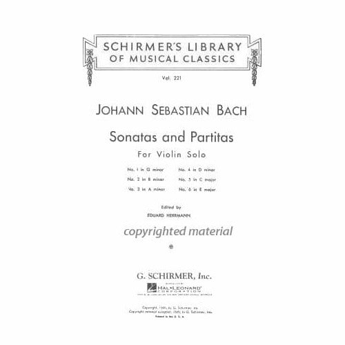 Bach, JS - 6 Sonatas and Partitas, BWV 1001-1006 - Solo Violin - edited by Eduard Herrmann - G Schirmer Edition
