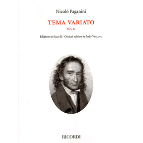 Paganini, Niccolo - Tema Variato, M.S. 82 - for Solo Violin - Ricordi Edition