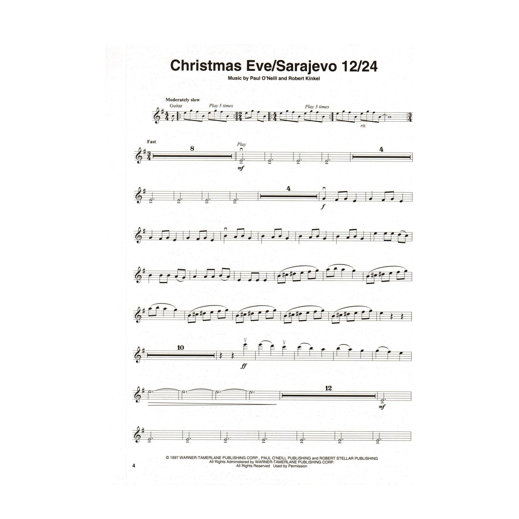 Trans-Siberian Orchestra - Violin Play-Along Vol. 40 - 8 Songs - for Violin with Online Audio Accompaniment - Hal Leonard