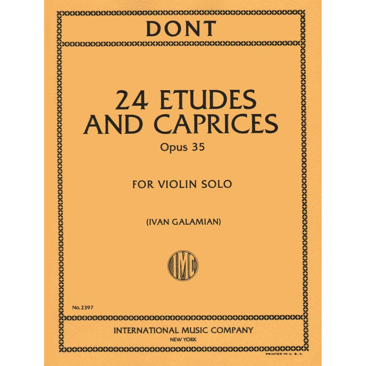 Dont, Jakob - 24 Etudes and Caprices Op 35 - Violin solo - edited by Ivan Galamian - International Edition