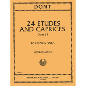 Dont, Jakob - 24 Etudes and Caprices Op 35 - Violin solo - edited by Ivan Galamian - International Edition