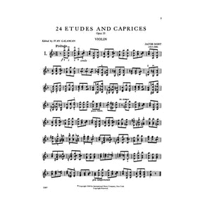 Dont, Jakob - 24 Etudes and Caprices Op 35 - Violin solo - edited by Ivan Galamian - International Edition
