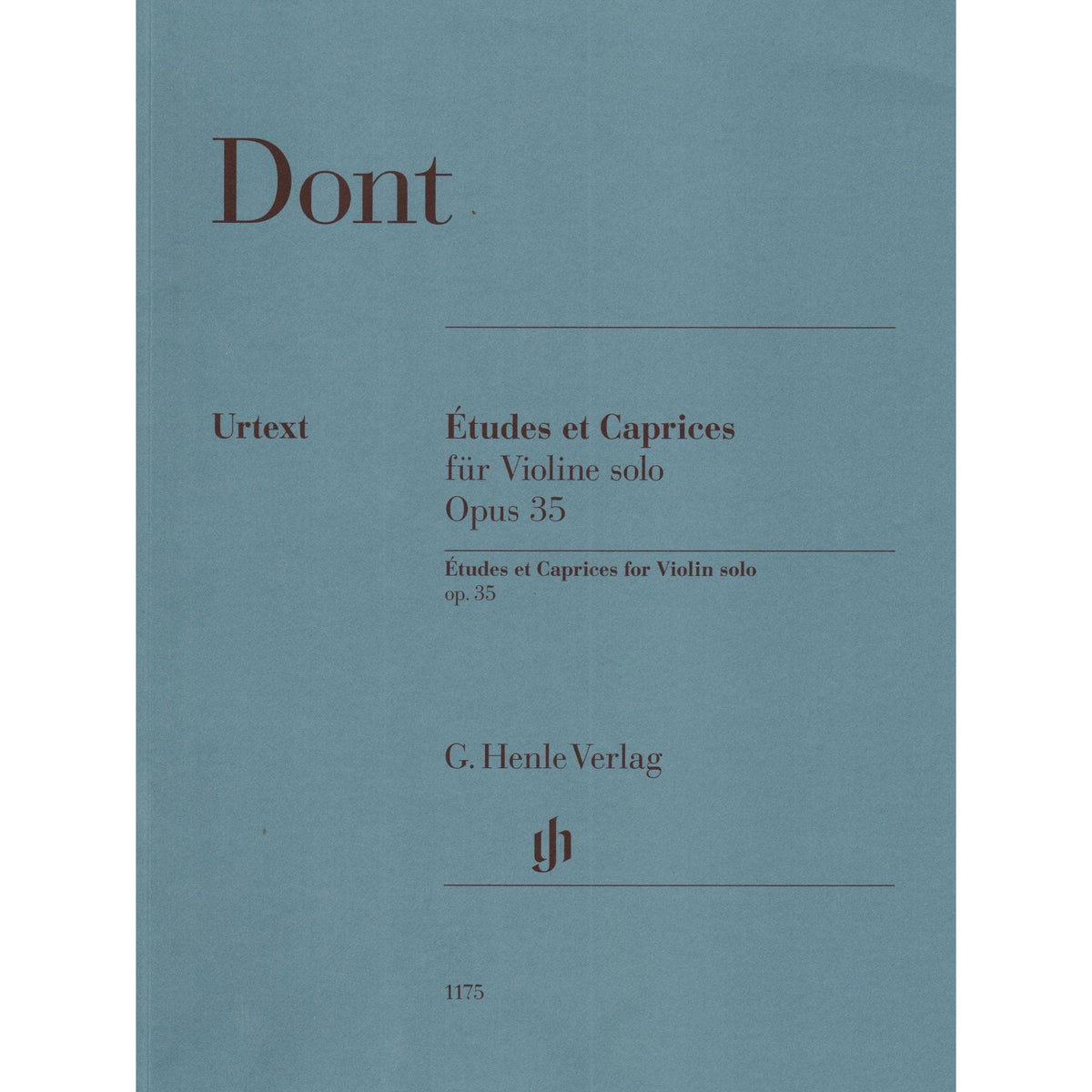Dont, Jakob - 24 Etudes and Caprices Op 35 - Violin solo - edited by Dominik Rahmer - G Henle Verlag URTEXT