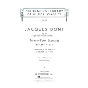 Dont, Jakob - 24 Studies, Op 37 - Violin solo - edited by Louis Svecenski - Schirmer Edition