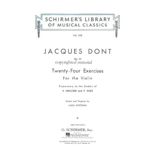 Dont, Jakob - 24 Studies, Op 37 - Violin solo - edited by Louis Svecenski - Schirmer Edition