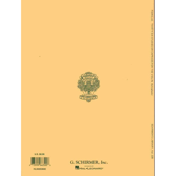 Fiorillo, Federigo - 36 Etudes or Caprices - Violin - edited by Henry Schradieck - G Schirmer Edition