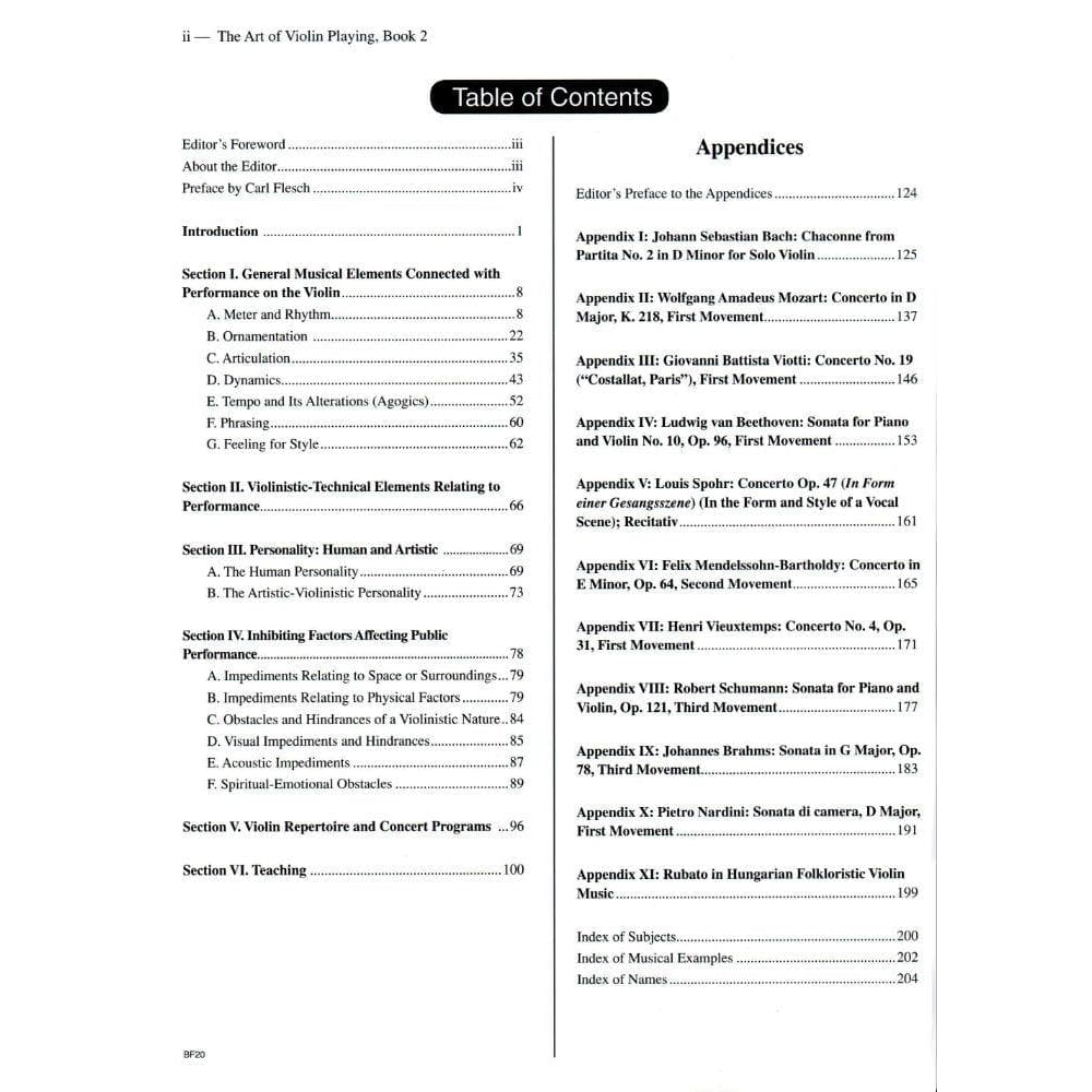 Flesch, Carl - The Art of Violin Playing, Book 2 - edited by Eric Rosenblith - Carl Fischer Edition