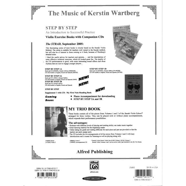 Wartberg, Kerstin - Step By Step My First Note Reading Book - Violin and CD - published by Summy-Brichard
