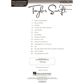 Taylor Swift Instrumental Play-Along - 2nd Edition - for Violin with Audio Accompaniment - Hal Leonard