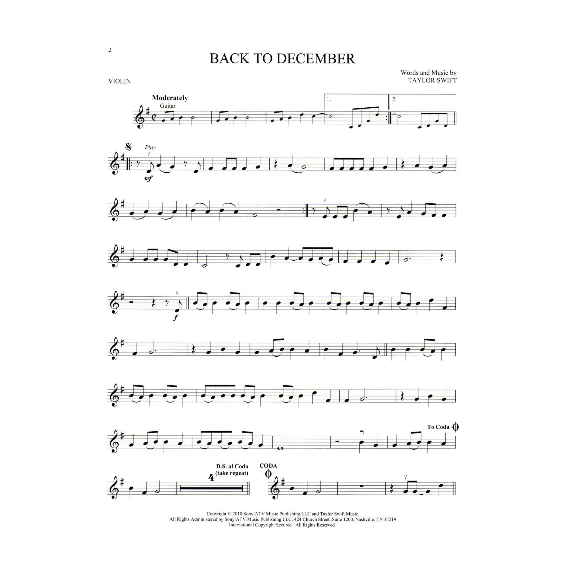 Taylor Swift Instrumental Play-Along - 2nd Edition - for Violin with Audio Accompaniment - Hal Leonard