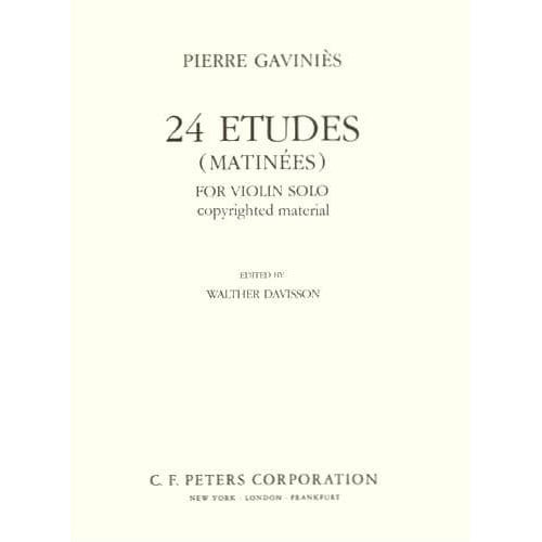 Gaviniès, Pierre - 24 Etudes (Matinées) - Violin solo - edited by Walther Davisson - Edition Peters