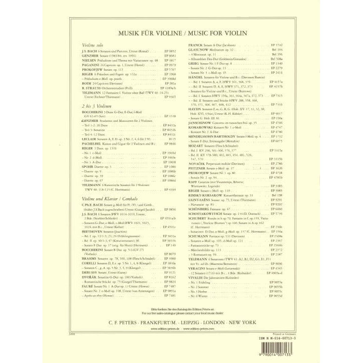 Gaviniès, Pierre - 24 Etudes (Matinées) - Violin solo - edited by Walther Davisson - Edition Peters