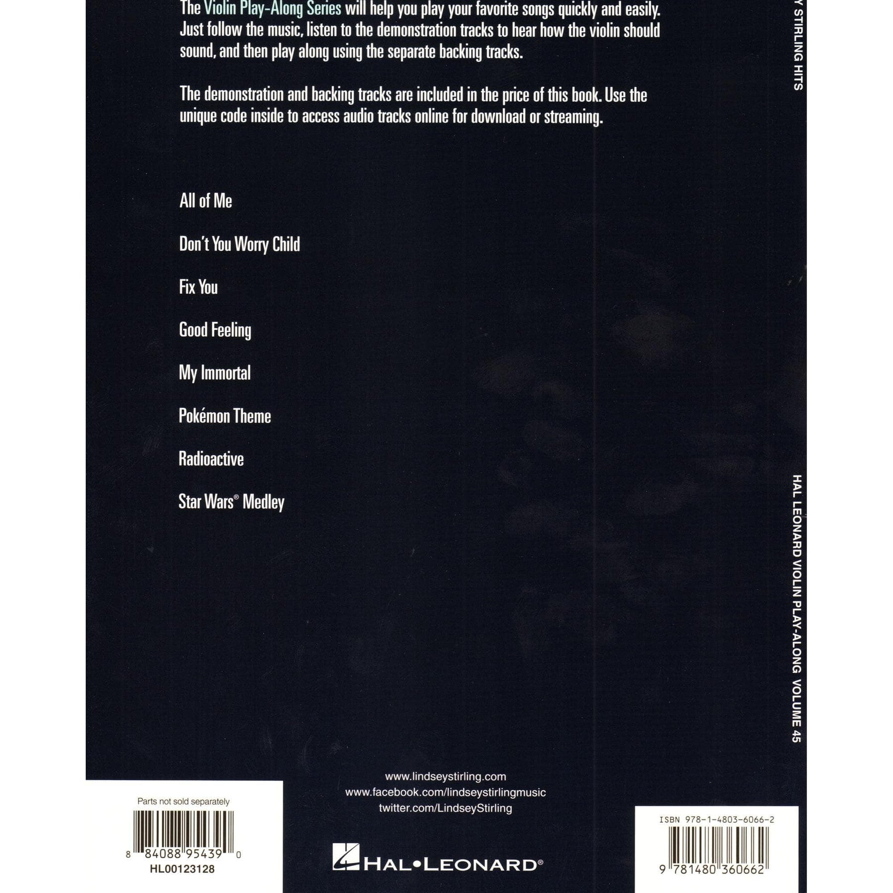 Lindsey Stirling Hits - Violin Play-Along Vol. 45 - for Violin with Audio Accompaniment - Hal Leonard