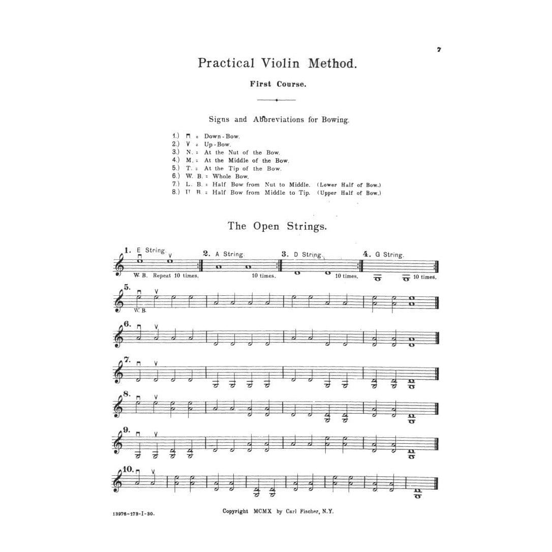 Hohmann, CH - Practical Violin Method, Book 1 - Violin solo - revised by WF Ambrosio - Carl Fischer Edition