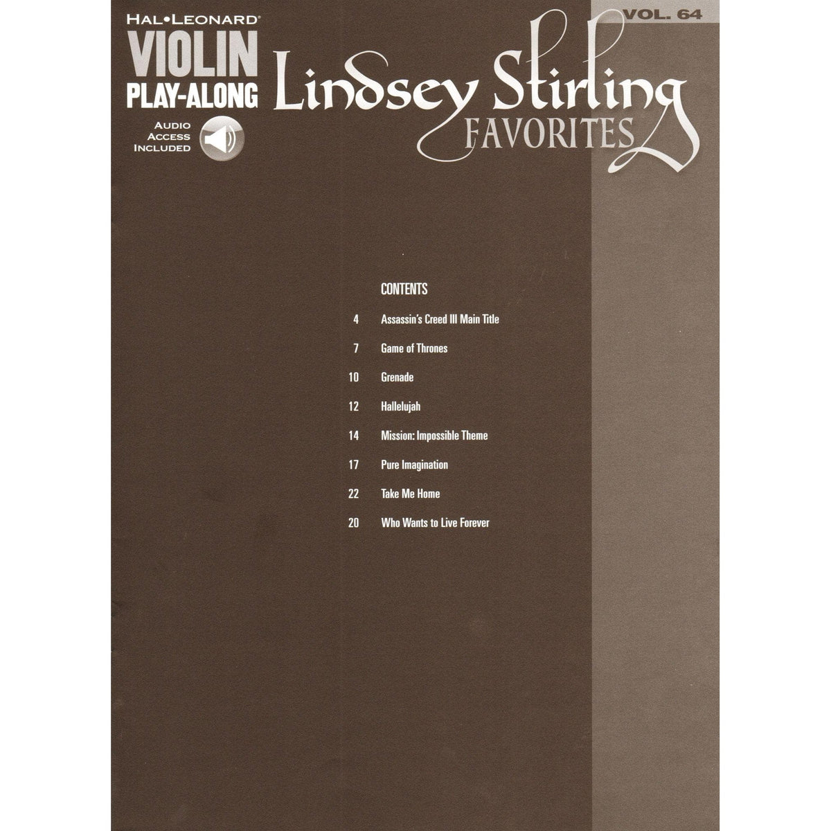 Lindsey Stirling Favorites - Violin Play-Along Vol. 64 - for Violin with Audio Accompaniment - Hal Leonard