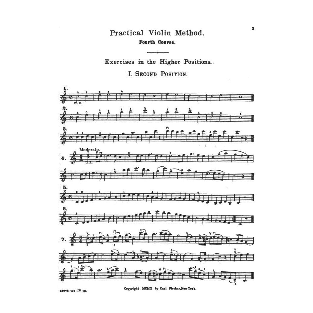 Hohmann, CH - Practical Violin Method, Book 4 - Violin solo - edited by WF Ambrosio - Carl Fischer Edition