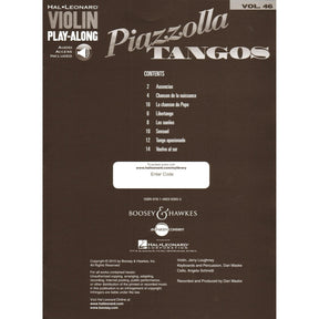 Piazzolla Tangos - Violin Play-Along Vol. 46 - 8 Favorites - for Violin and Audio Accompaniment - Hal Leonard