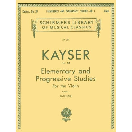 Kayser, HE - 36 Elementary and Progressive Etudes, Op 20 Book 1 - Violin - edited by Svecenski - Schirmer