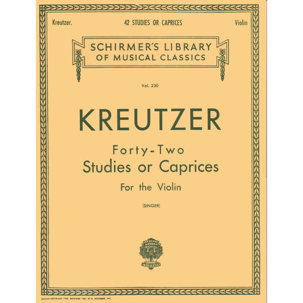 Kreutzer's 42 Caprices: Violin Sheet Music
