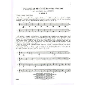Laoureux, Nicolas - Practical Method for Violin, Part 1 - Violin solo - G Schirmer Edition