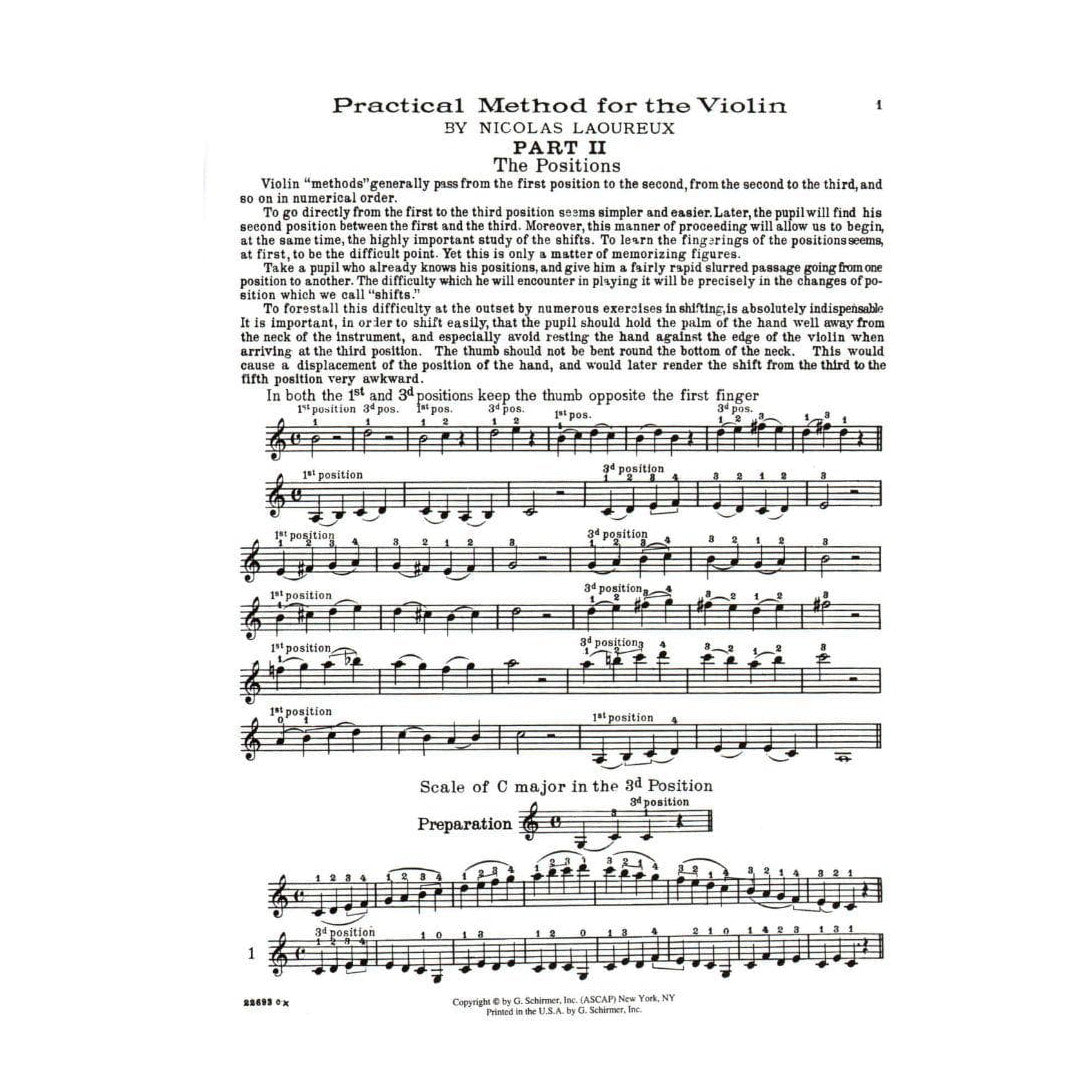 Laoureux, Nicolas - Practical Method for Violin, Part 2 - Violin solo - G Schirmer Edition