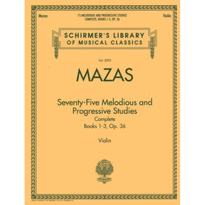 Mazas, JF - 75 Melodious and Progressive Etudes, Op 36 (Complete) - Violin - edited by Hermann - Schirmer