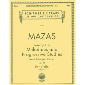 Mazas JF - 75 Melodious and Progressive Etudes, Op 36 Book 1 - Violin - edited by Hermann - Schirmer