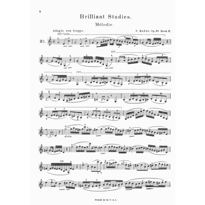 Mazas, JF - 75 Melodious and Progressive Etudes, Op 36 Book 2 - Violin - edited by Hermann - Schirmer