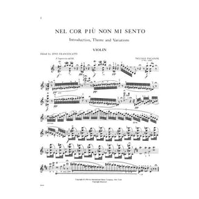 Paganini, Niccolo - Introduction and Variations on "Nel Cor Piu Non Mi Sento," Op 38 - Solo Violin - edited by Zino Francescatti - International Music Company