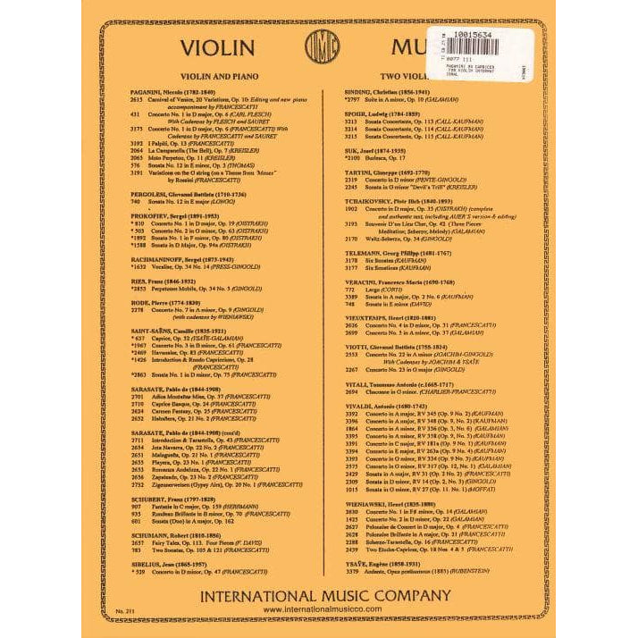 Paganini, Niccolo - 24 Caprices for Violin, Op 1 - Solo Violin - edited by Galamian - International Music Company