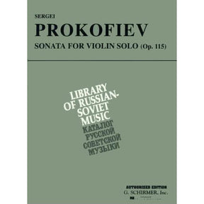 Prokofiev, Sergey - Sonata for Solo Violin, Op 115 - Schirmer