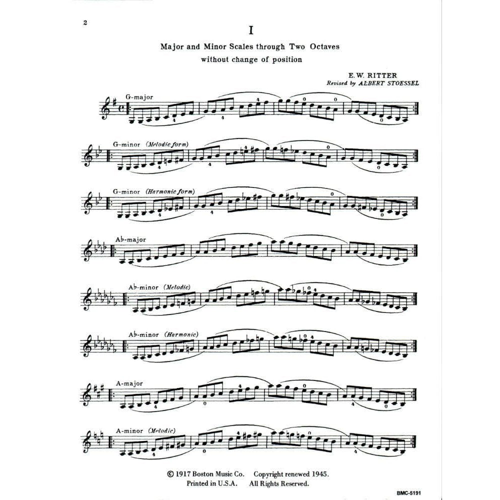 Ritter, EW - Stoessel, A - Scales and Chord Exercises, For Violin Published by The Boston Music Company