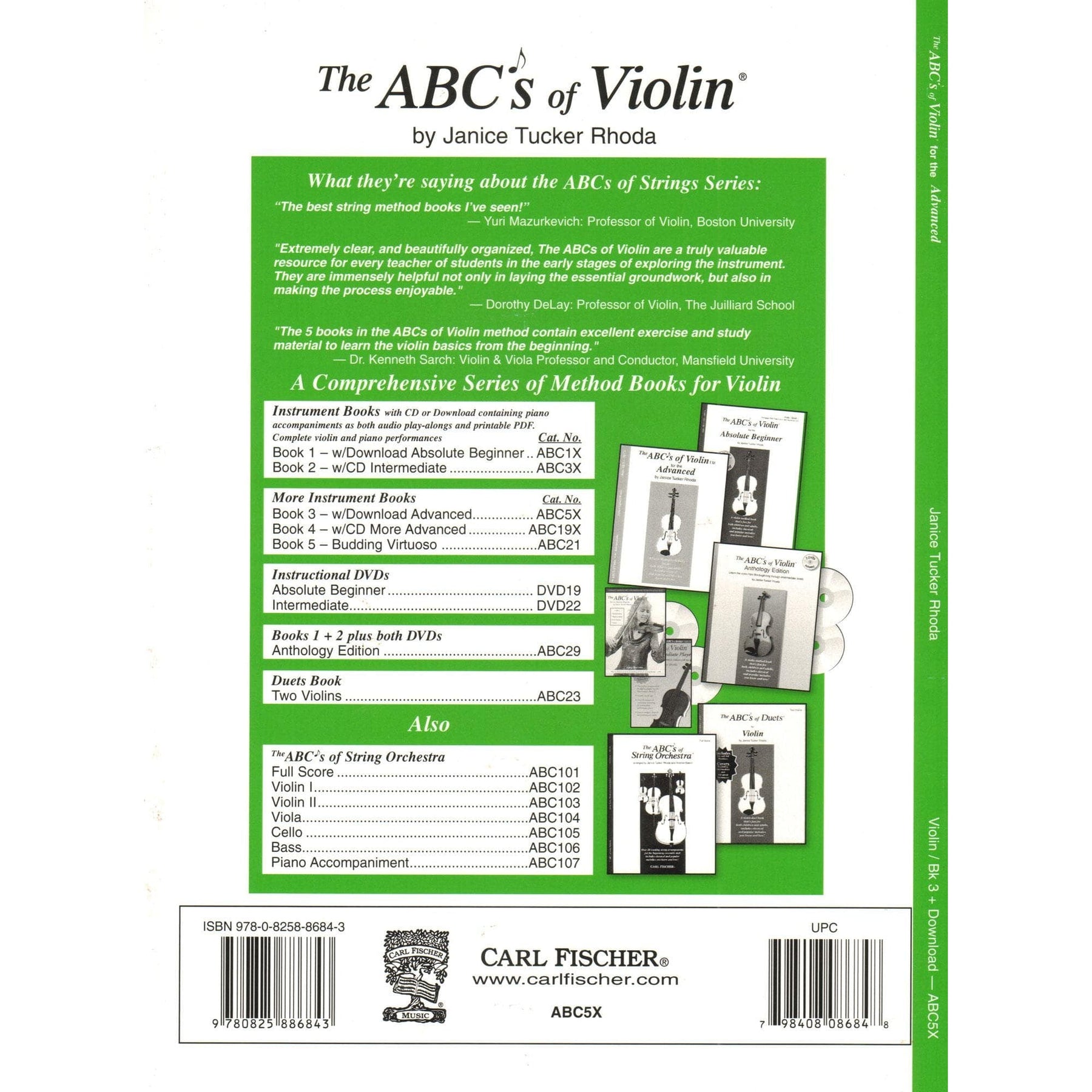 Rhoda, Janice Tucker - The ABCs of Violin for the Advanced (Book 3) - Violin with CD - Carl Fischer