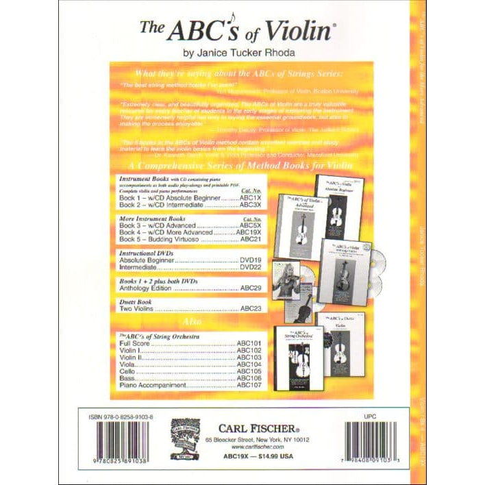 Rhoda, Janice Tucker - The ABC's of Violin for the More Advanced, Book 4 - Carl Fischer Edition