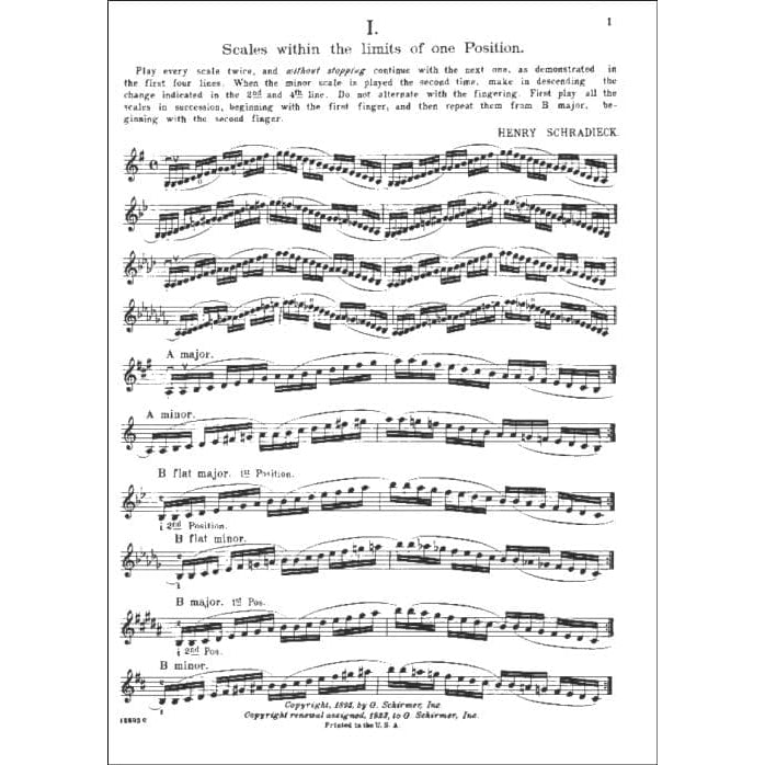Schradieck, Henry - Scale Studies for the Violin - G Schirmer