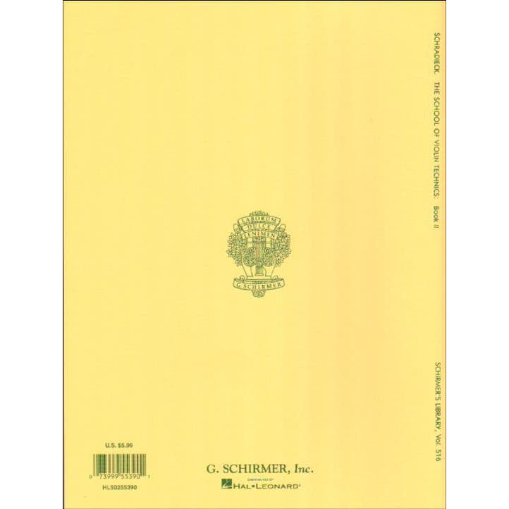 Schradieck, Henry - School of Violin-Technics, Book 2 - G Schirmer