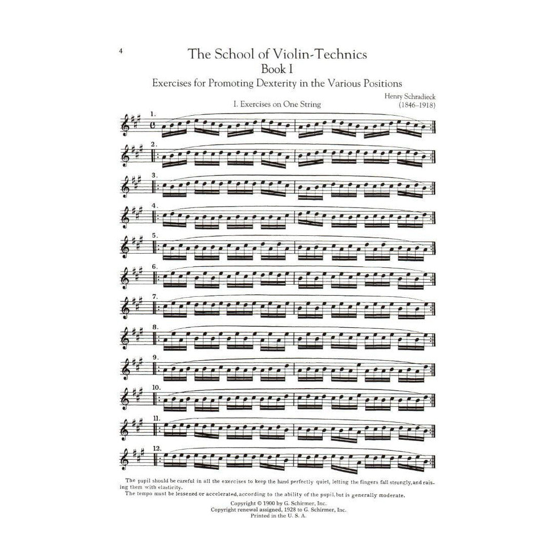 Schradieck - The School of Violin Technics, Books 1-3 and Complete Scale Studies for Violin - Schirmer's Library of Musical Classics