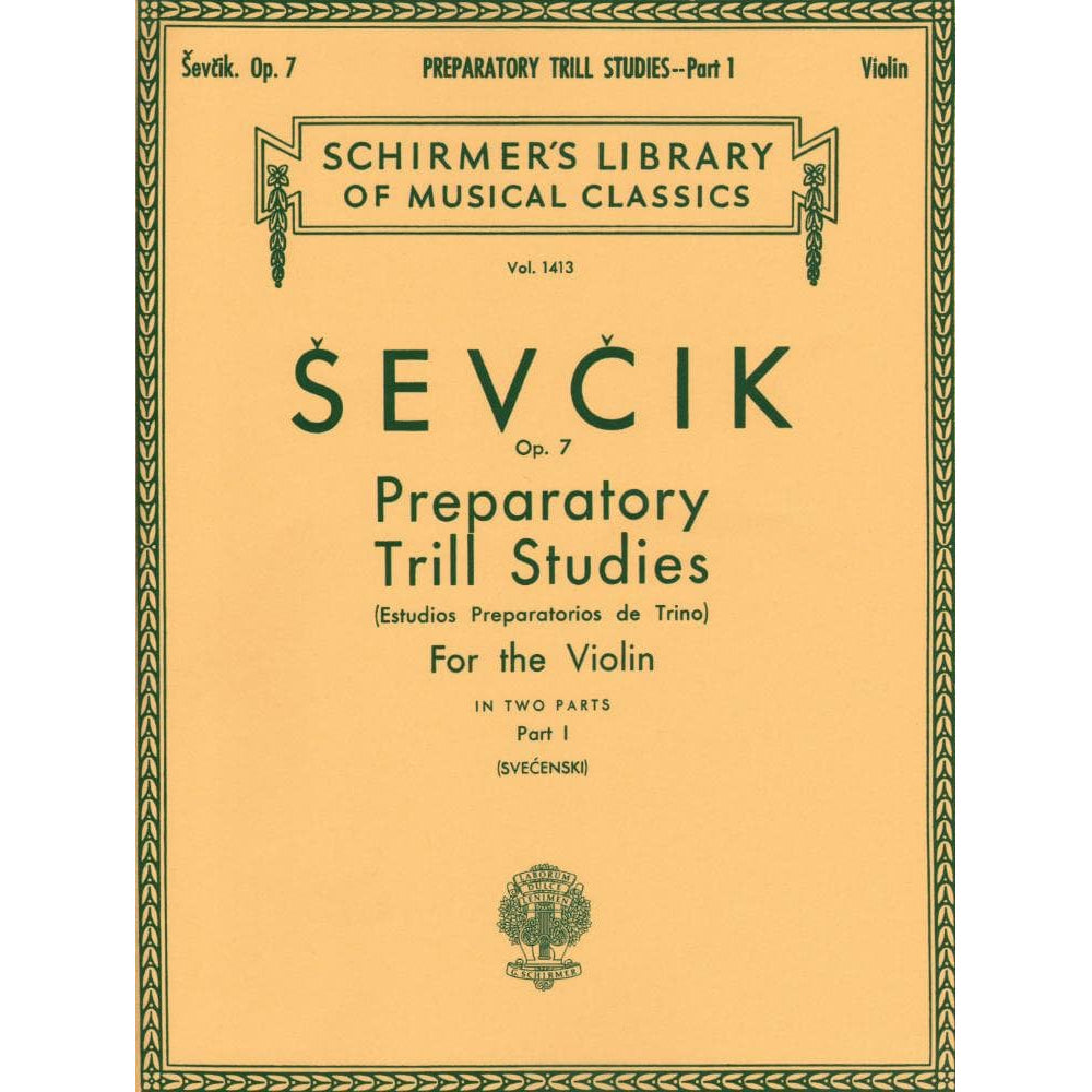 Sevcik, Otakar - Preparatory Trill Studies Op 7 For Violin Published by G Schirmer