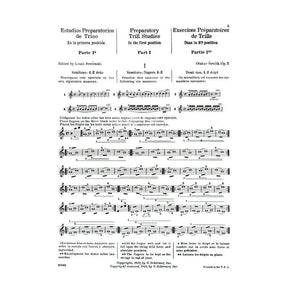Sevcik, Otakar - Preparatory Trill Studies Op 7 For Violin Published by G Schirmer