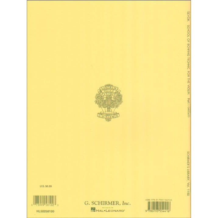Sevcik, Otakar - School of Bowing Technic, Op 2 Part 1 - for Violin - G Schirmer