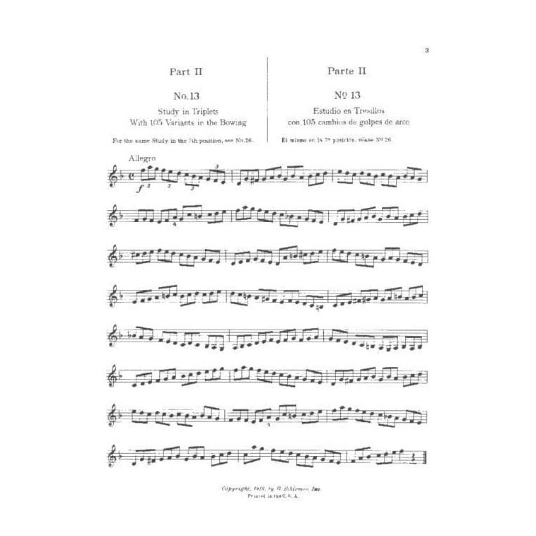 Sevcik, Otakar - School of Bowing Technic, Opus 2, Part 2 - for Violin - G Schirmer