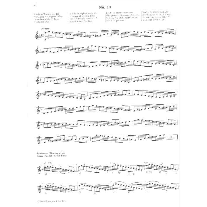 Sevcik, Otakar -School of Bowing Technique, Opus 2, Part 2 - for Violin - Bosworth & Co