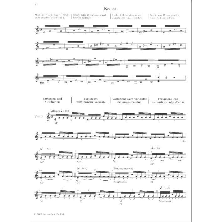 Sevcik, Otakar - School of Bowing Technique, Opus 2, Part 4 - for Violin - Bosworth & Co