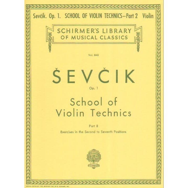 Sevcik, Otakar - School of Violin Technics, Op 1, Part 2 - for Violin - G Schirmer